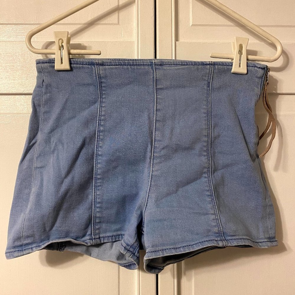 Express High Waisted Jean Shorts with Side Zipper